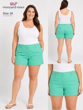 Vineyard Vines Women’s Mint Green Chino Shorts Size 16 Casual Preppy